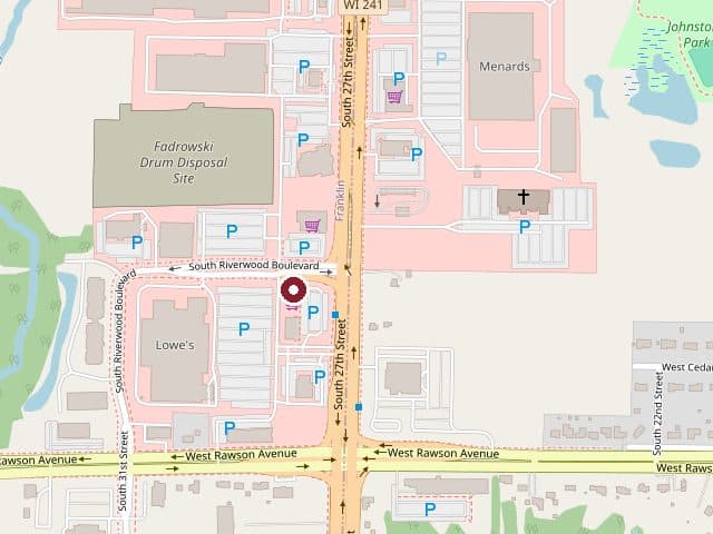 Map showing Jerusalem Market at 6955 S 27th St, Franklin