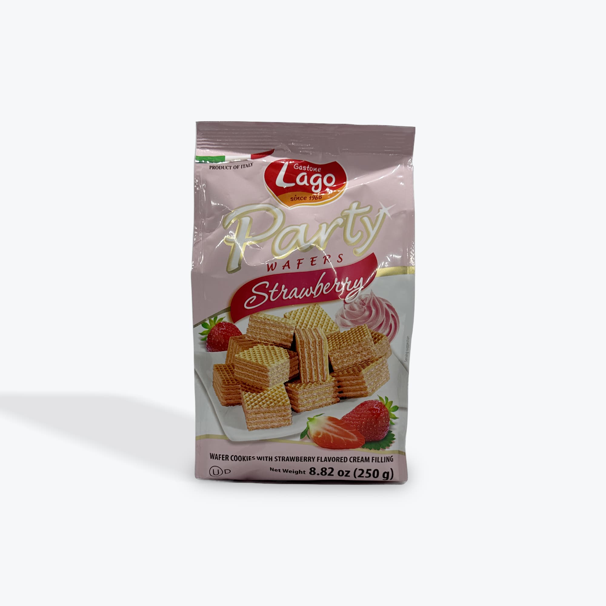 Lago Party Strawberry Wafers 250g