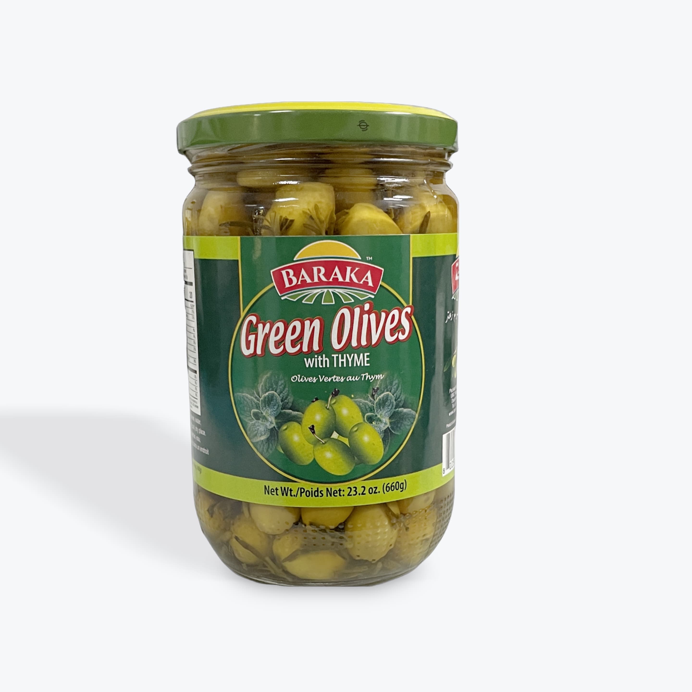 Baraka Green Olives W Thyme 23.2oz