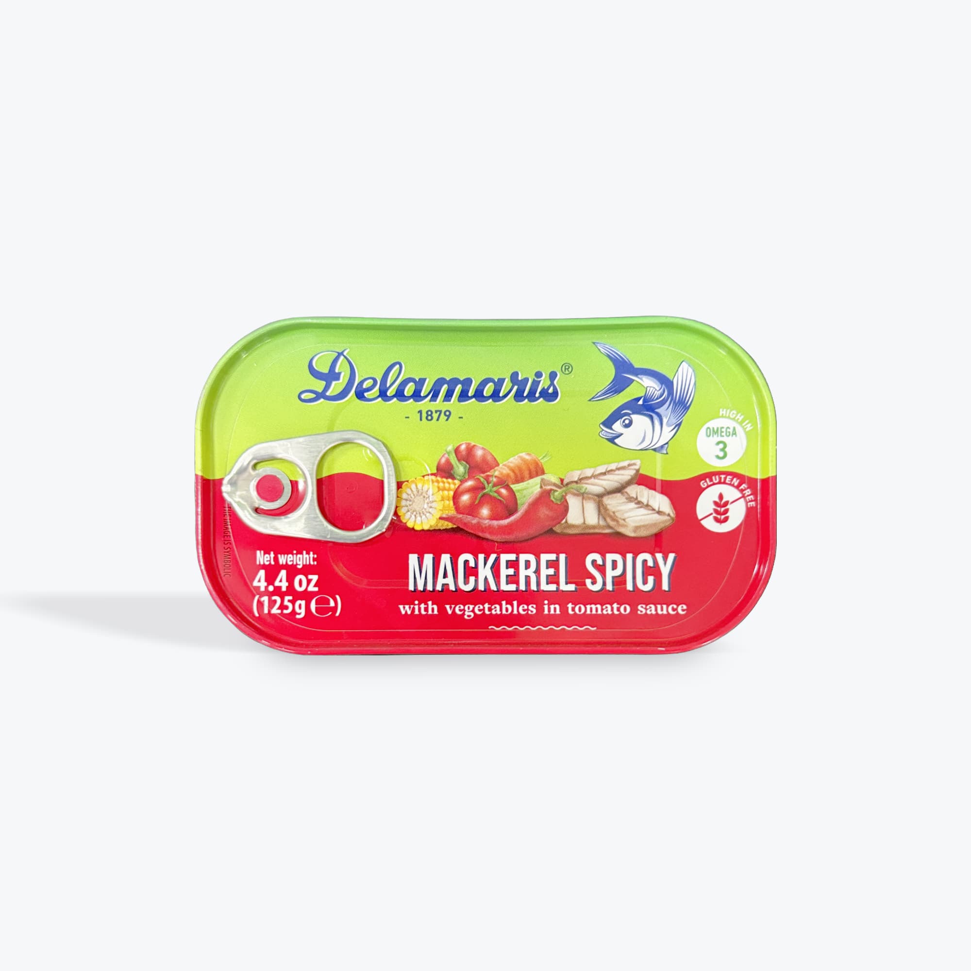 Delamaris Spicy Mackerel W Vegetables In Tomato Sauce 125g