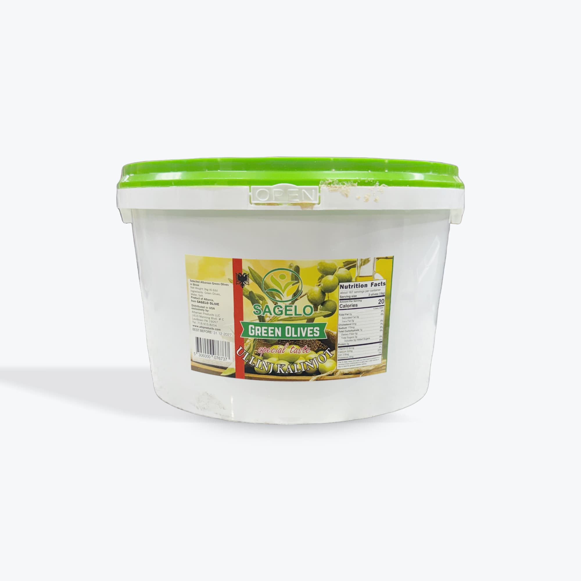 Sagelo Albanian Green Olives Kalinjoti 3kg