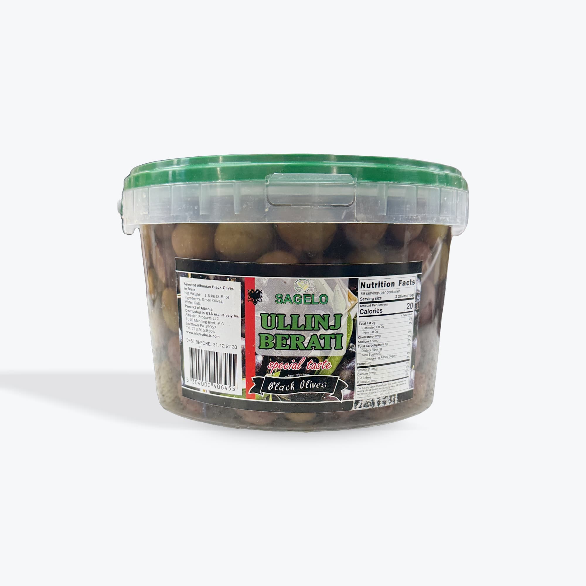 Sagelo Albanian Black Berati Olives 1.6kg