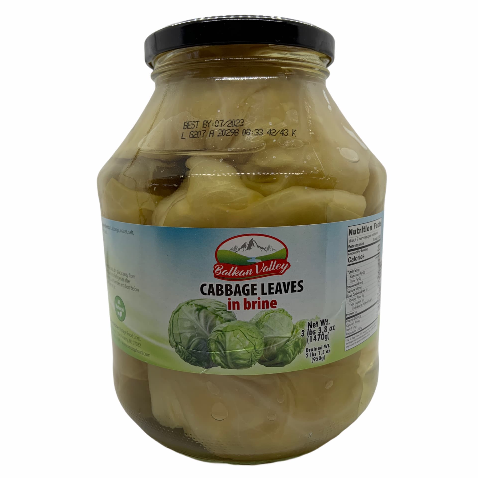 Balkan Valley Cabbage Leaves in Brine