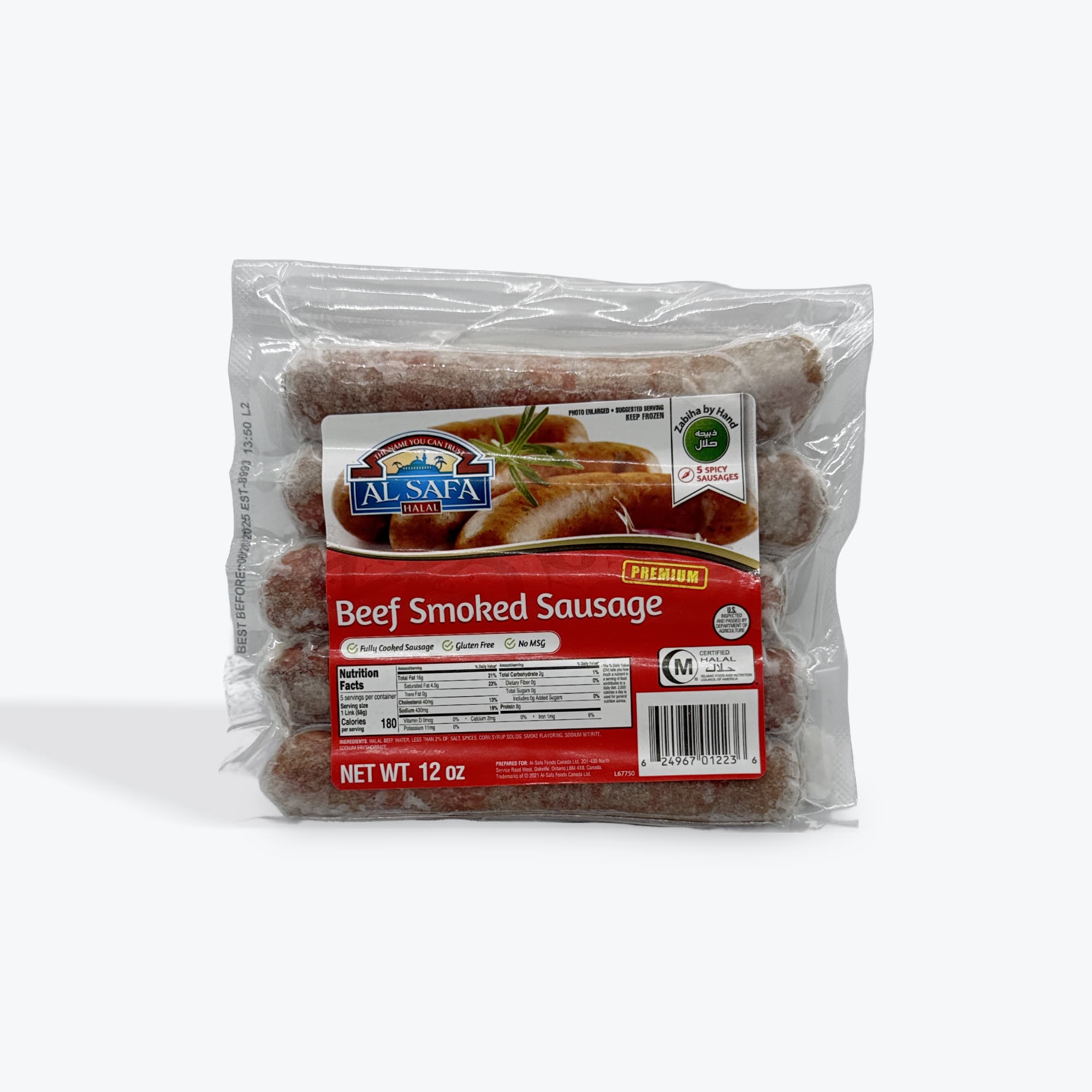 Alsafa Beef Smoked Sausage 12oz