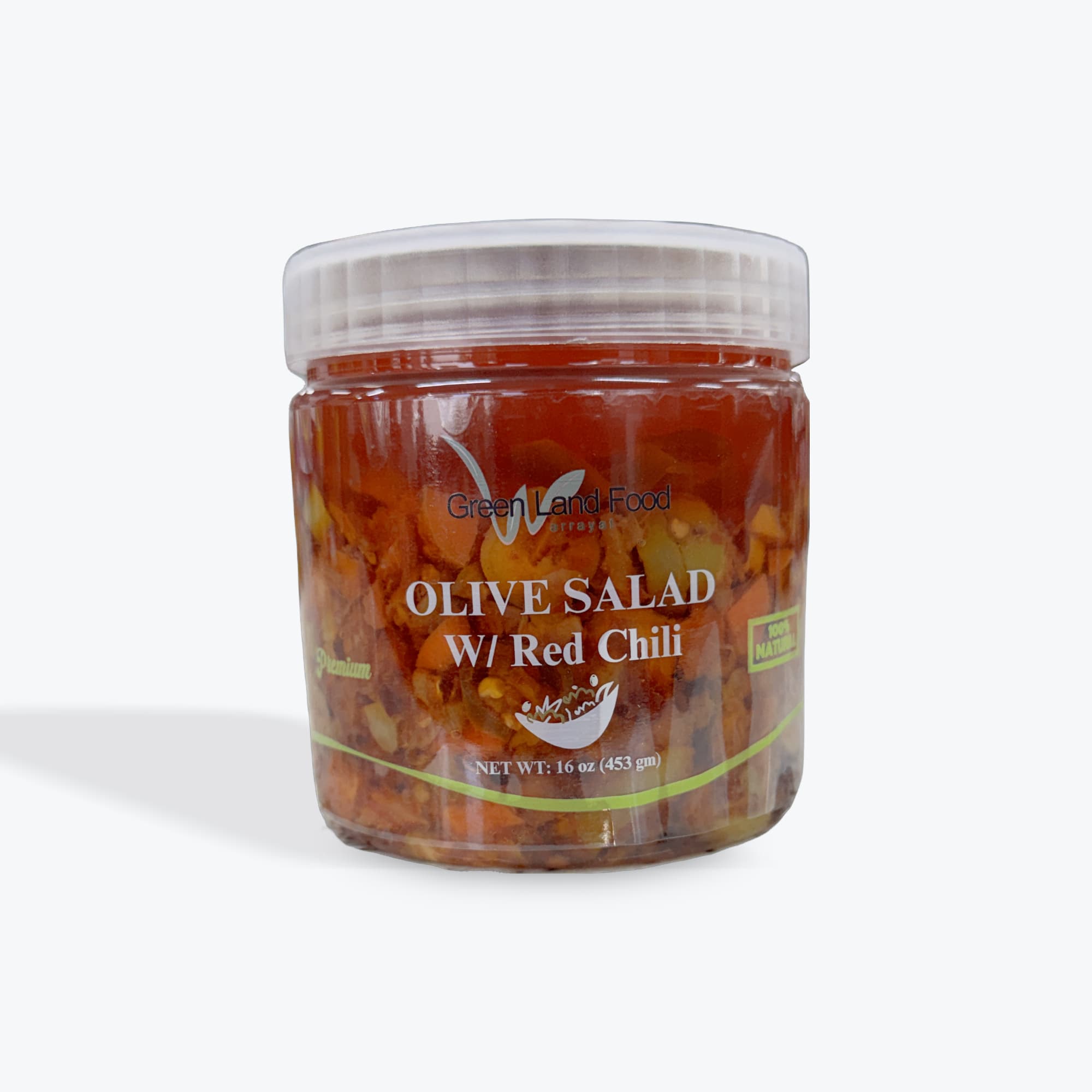 Green Land Olive Salad W Red Chili 16oz