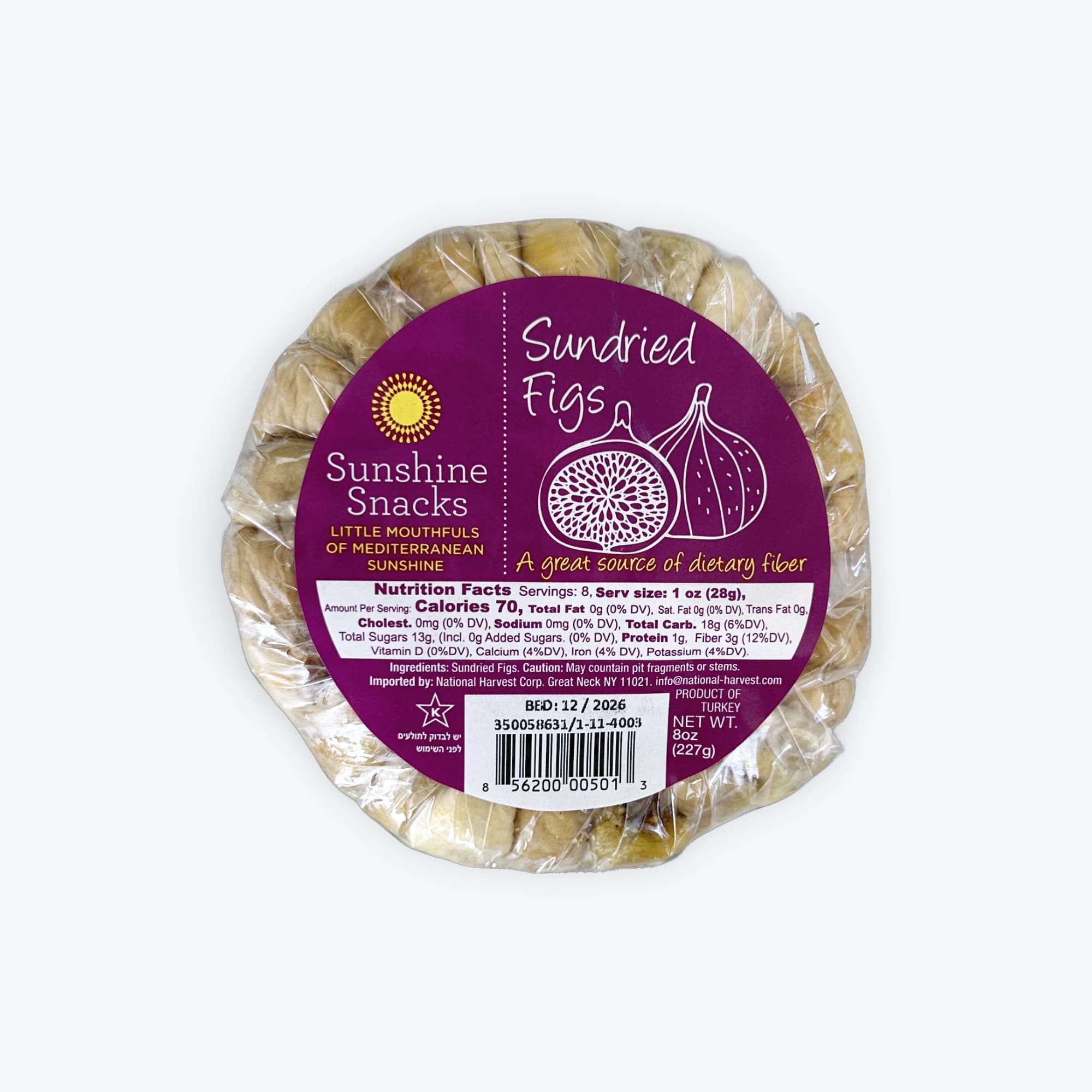 Sunshine Snacks Dried Figé 8oz
