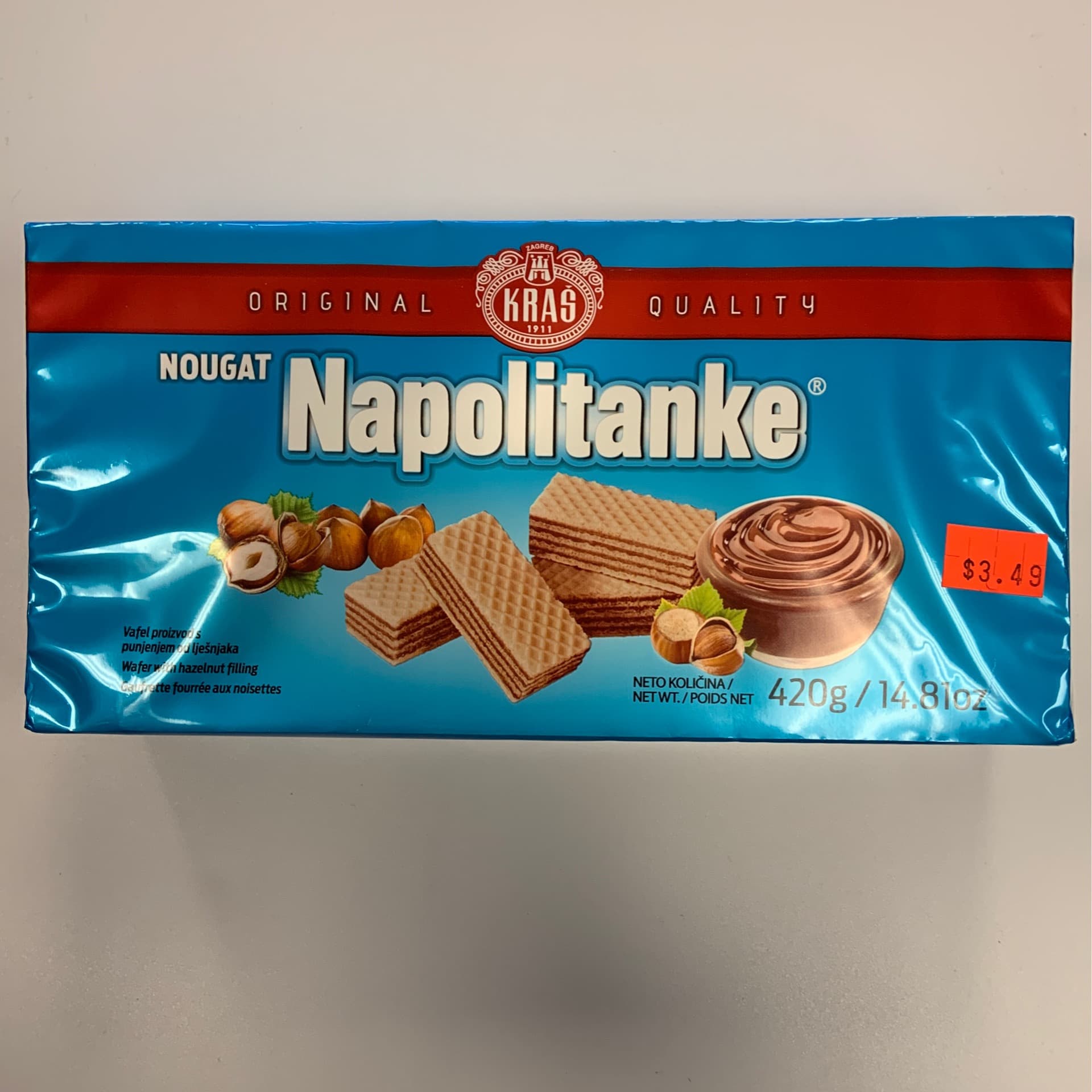 Kras Nougat Napolitanke Wafer 330g