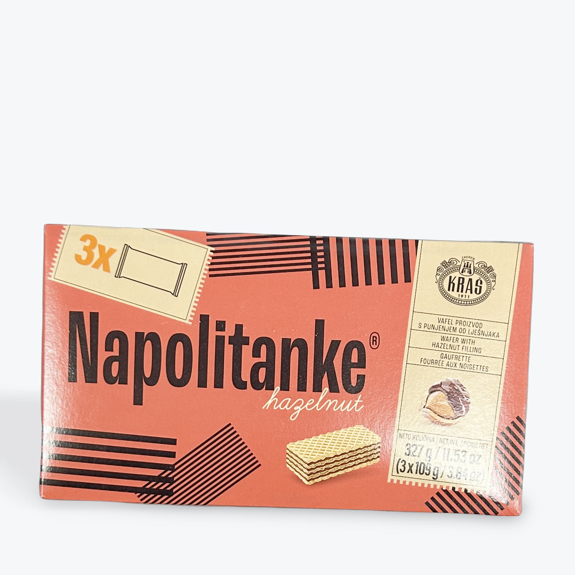 Kras Napolitanke Hazelnut Wafers 327g