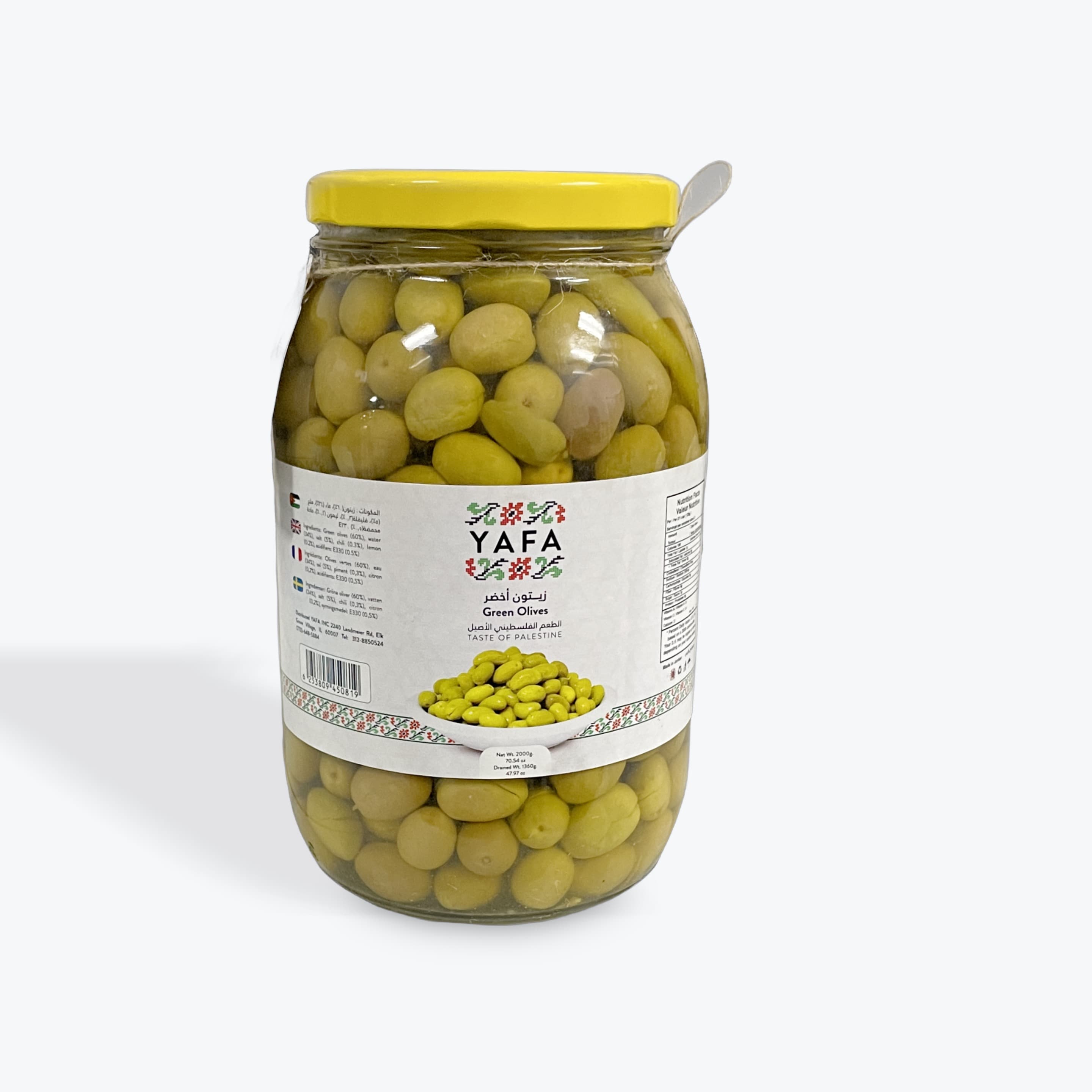 Yafa Green Olives 3lb