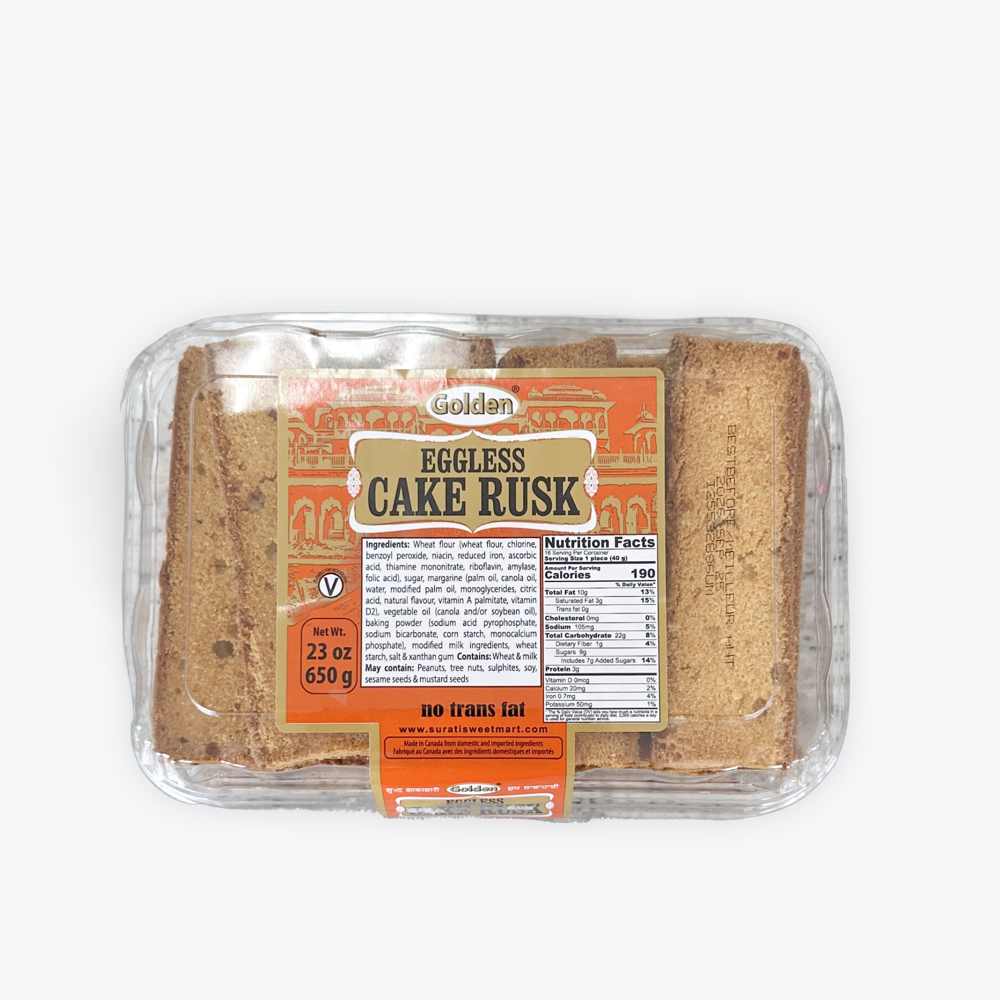 Golden Eggless Cake Rusk 23oz