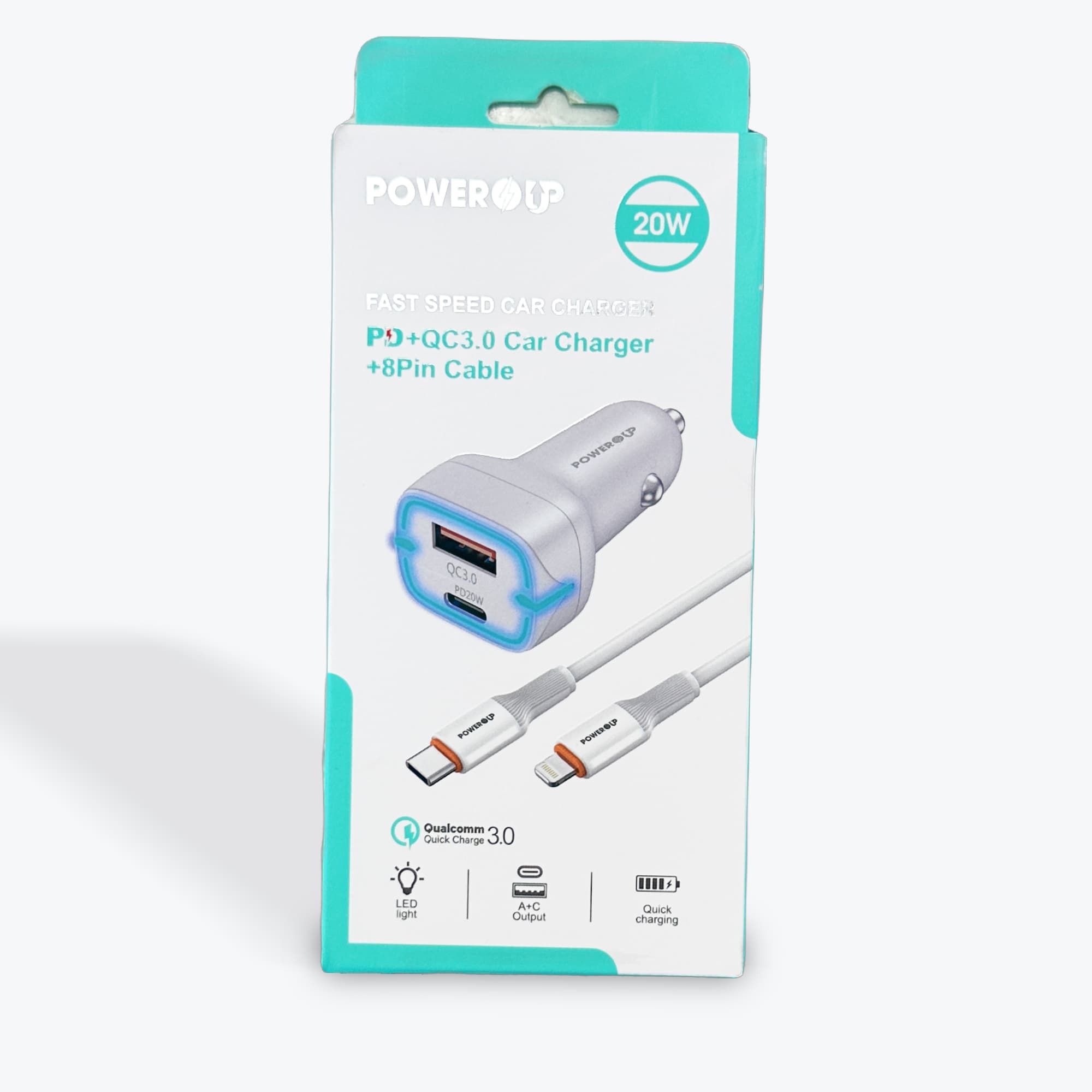 Power Up Fast Speed Car Charger W 8Pin