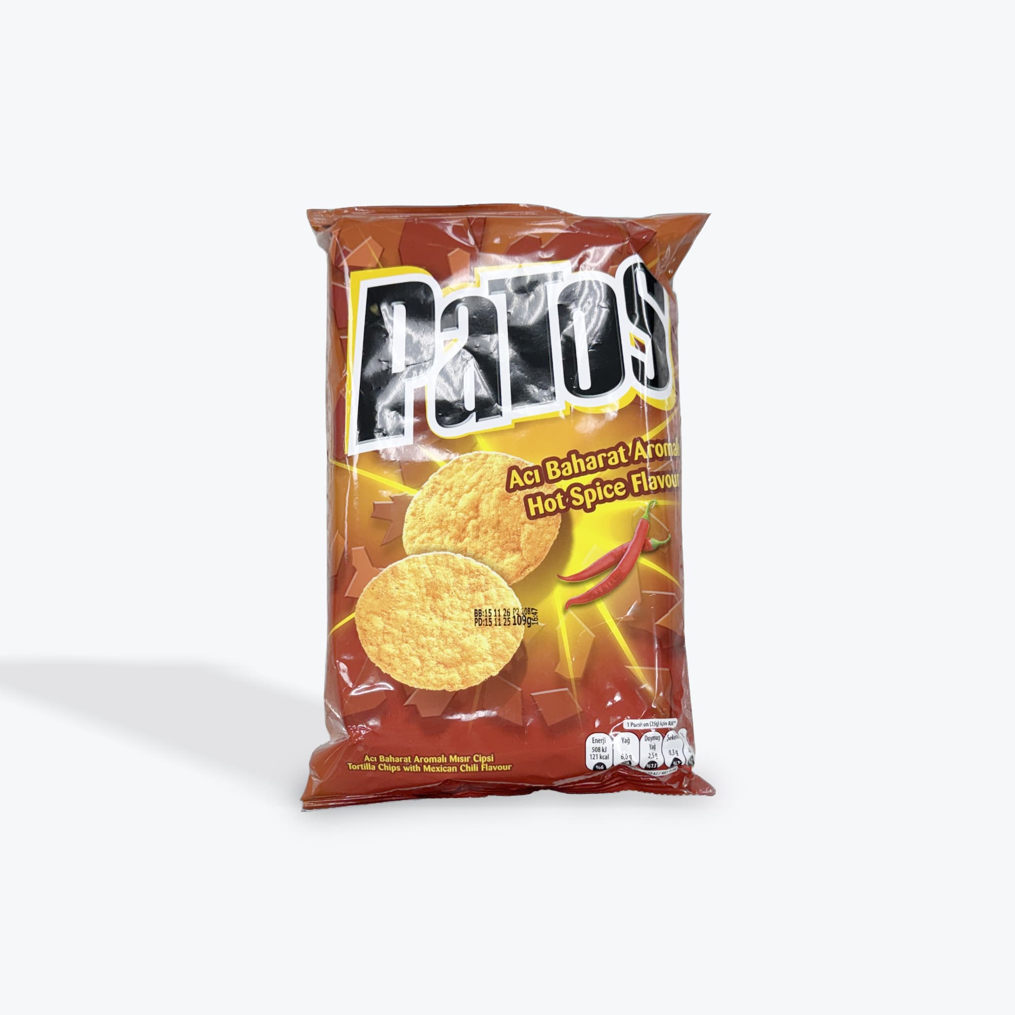 Patos Hot Corn Chips 109g