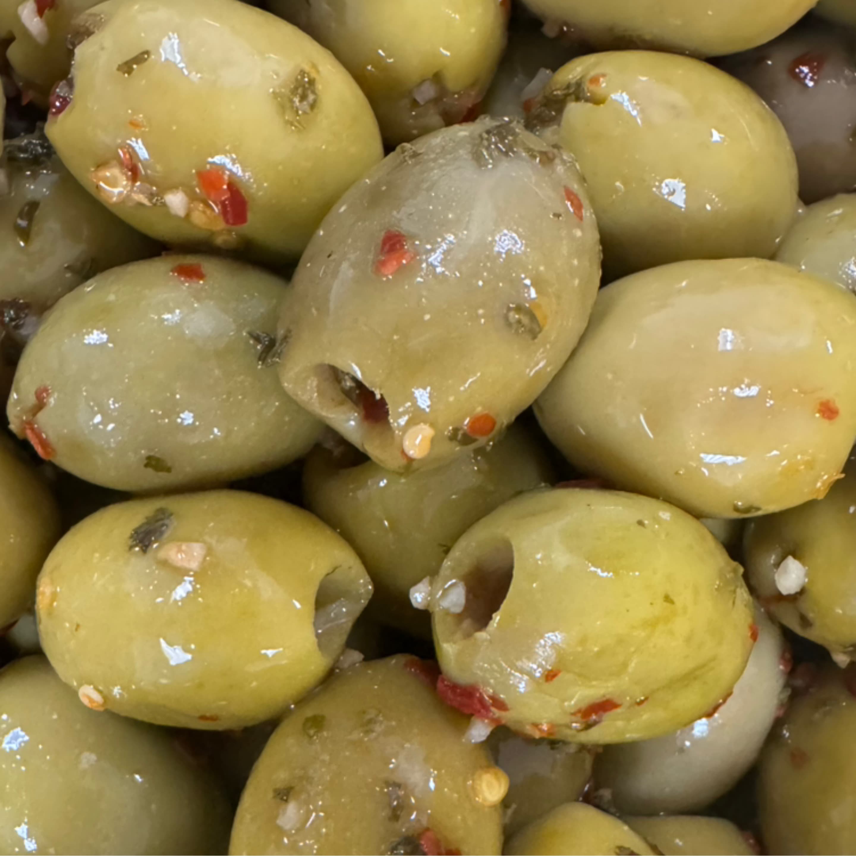 Pitted Green Olives W Italian Seasoning