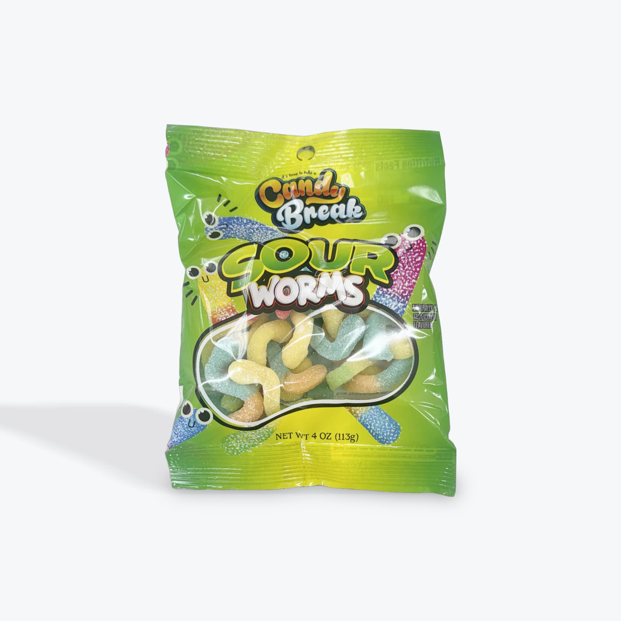 Candy Break Sour Gummy Worms 4oz