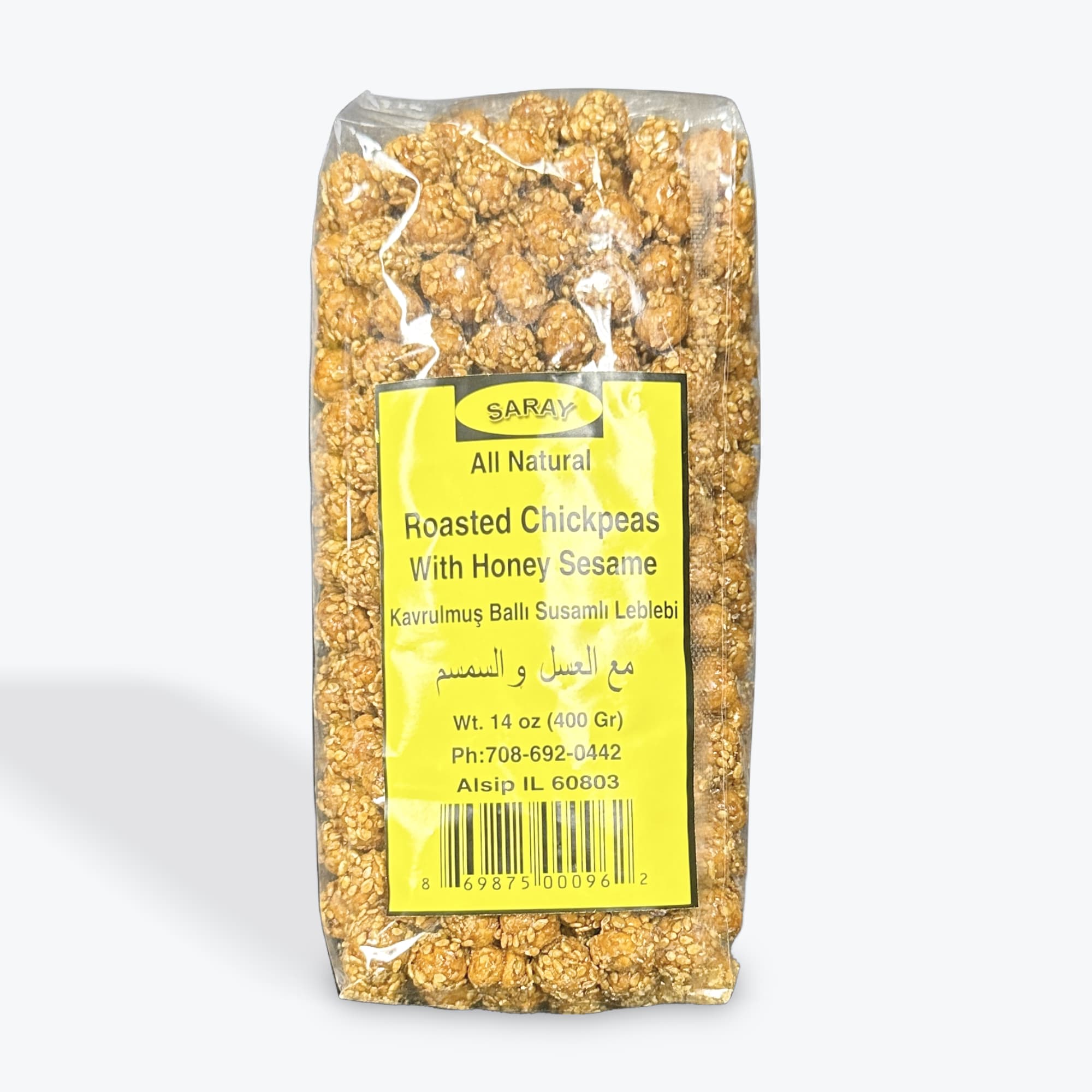 Saray Roasted Chickpeas W Honey Sesame 14oz