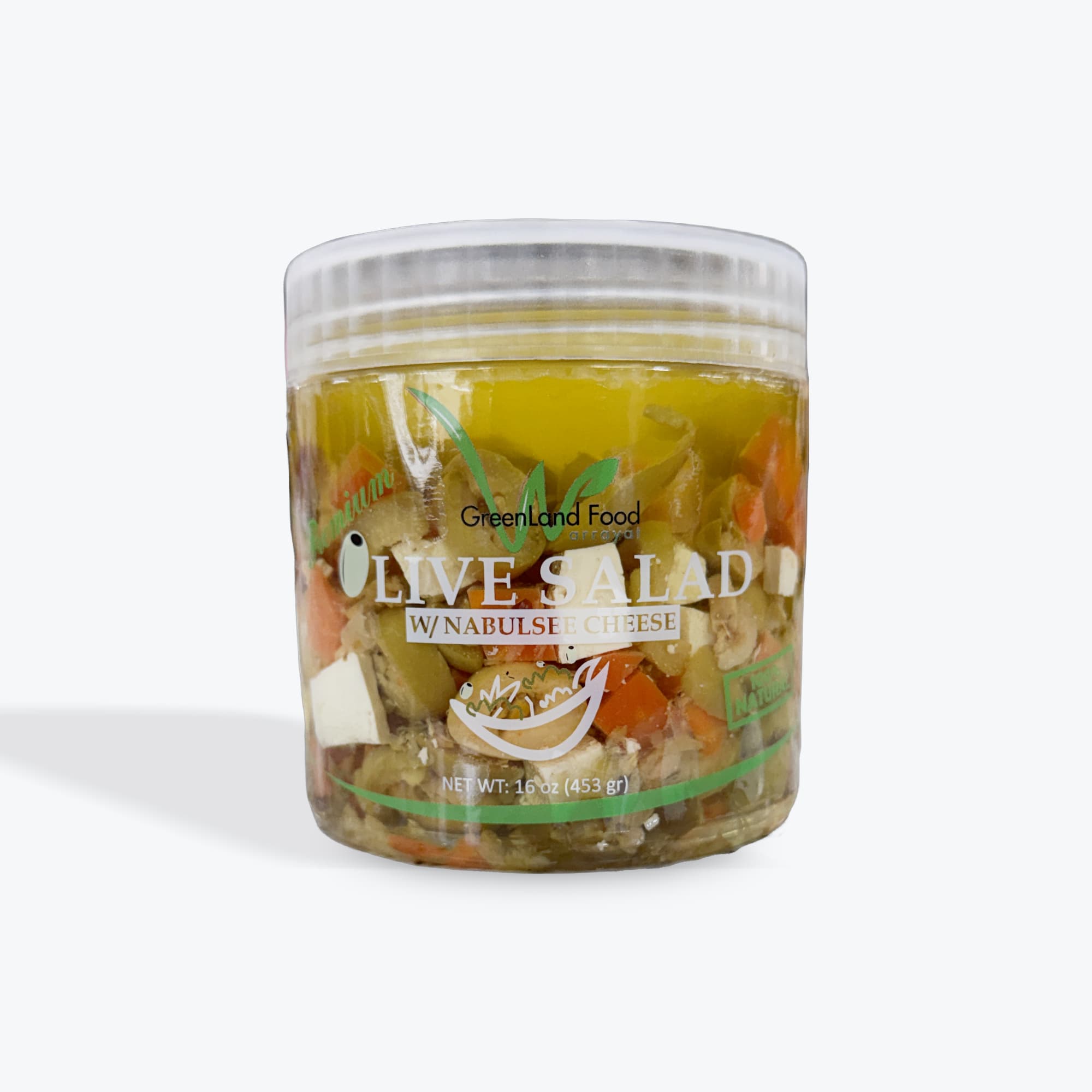 Green Land Olive Salad W Nablus Cheese 16oz