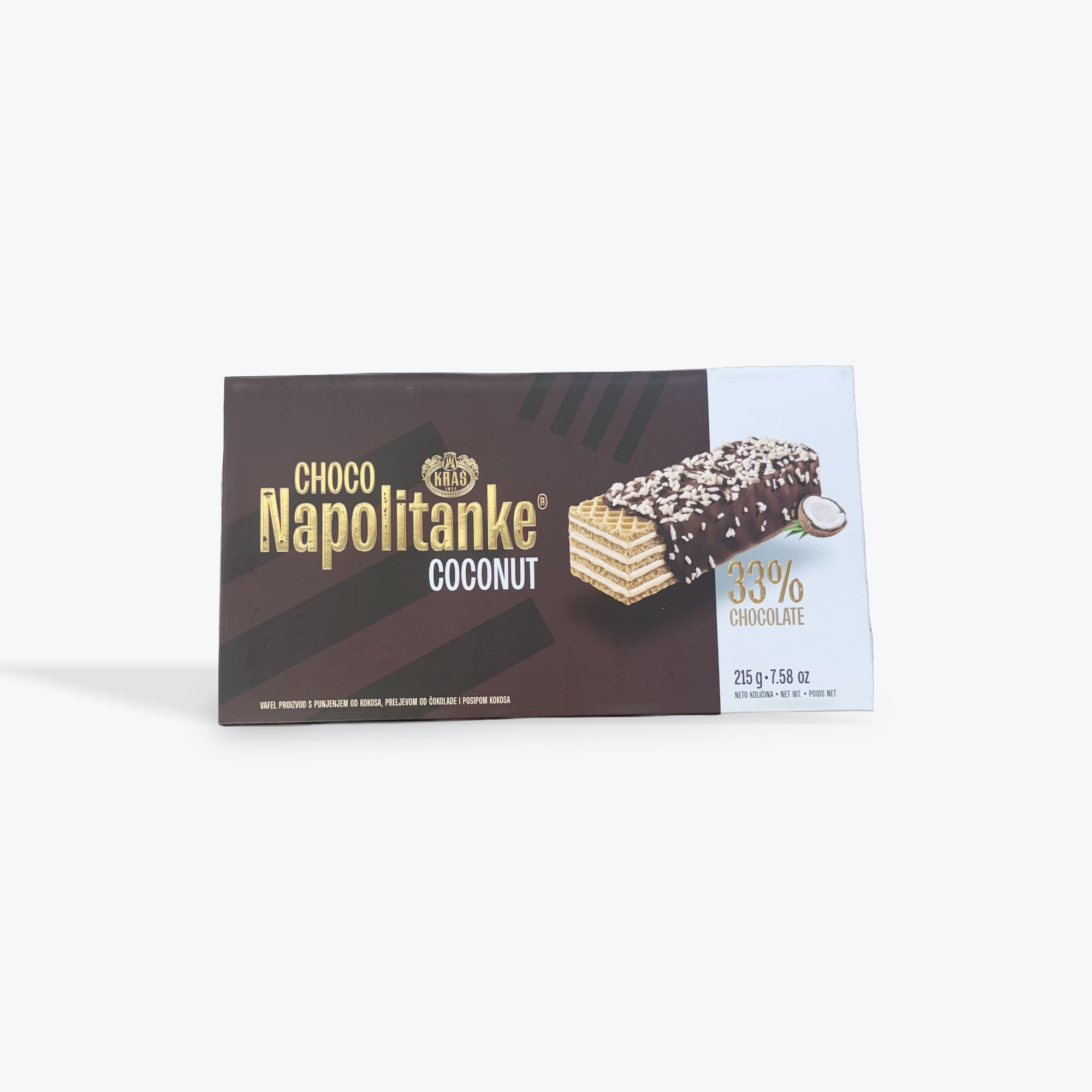 Kras Napolitanke Chocolate Covered Wafers W Coconut 215g
